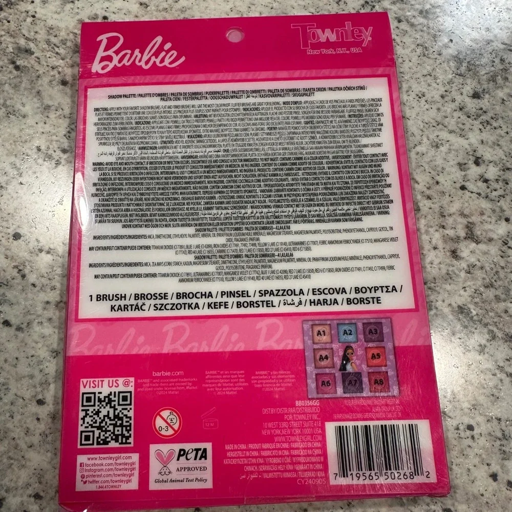 Barbie Shadow Palette‎ with Mirror 8 Shades Makeup Kit for Kids New